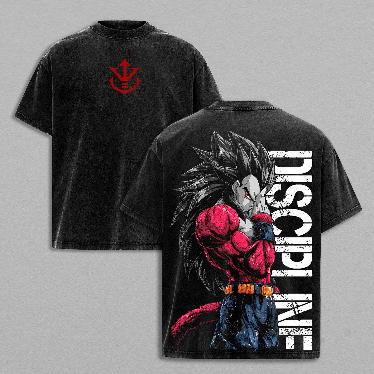 SSJ4 Vegeta Discipline vintage washed T-shirt - Black