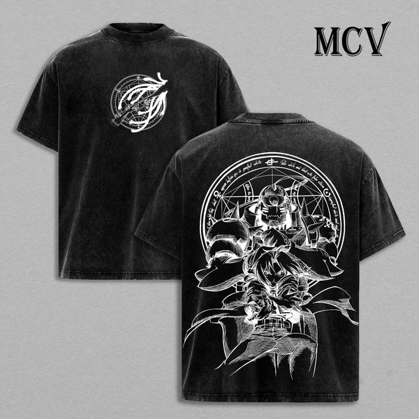 Edward Elric and Alphonse Elric Washed T-Shirt, Anime Graphic Streetwear Fashion