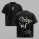 John 3:16 Jesus Crown of Thorns Vintage Washed Oversized T-Shirt, Heavy Cotton Christian Faith Graphic Tee, Religious Streetwear Shirt, Biblical Scripture Apparel, Unisex Gospel Gift for Believers