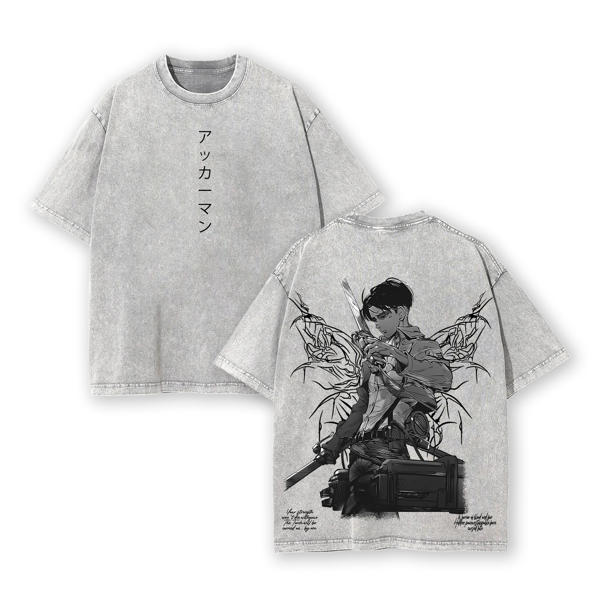 Levi Ackerman x Attack on Titan Washed Vintage Oversized T-Shirt