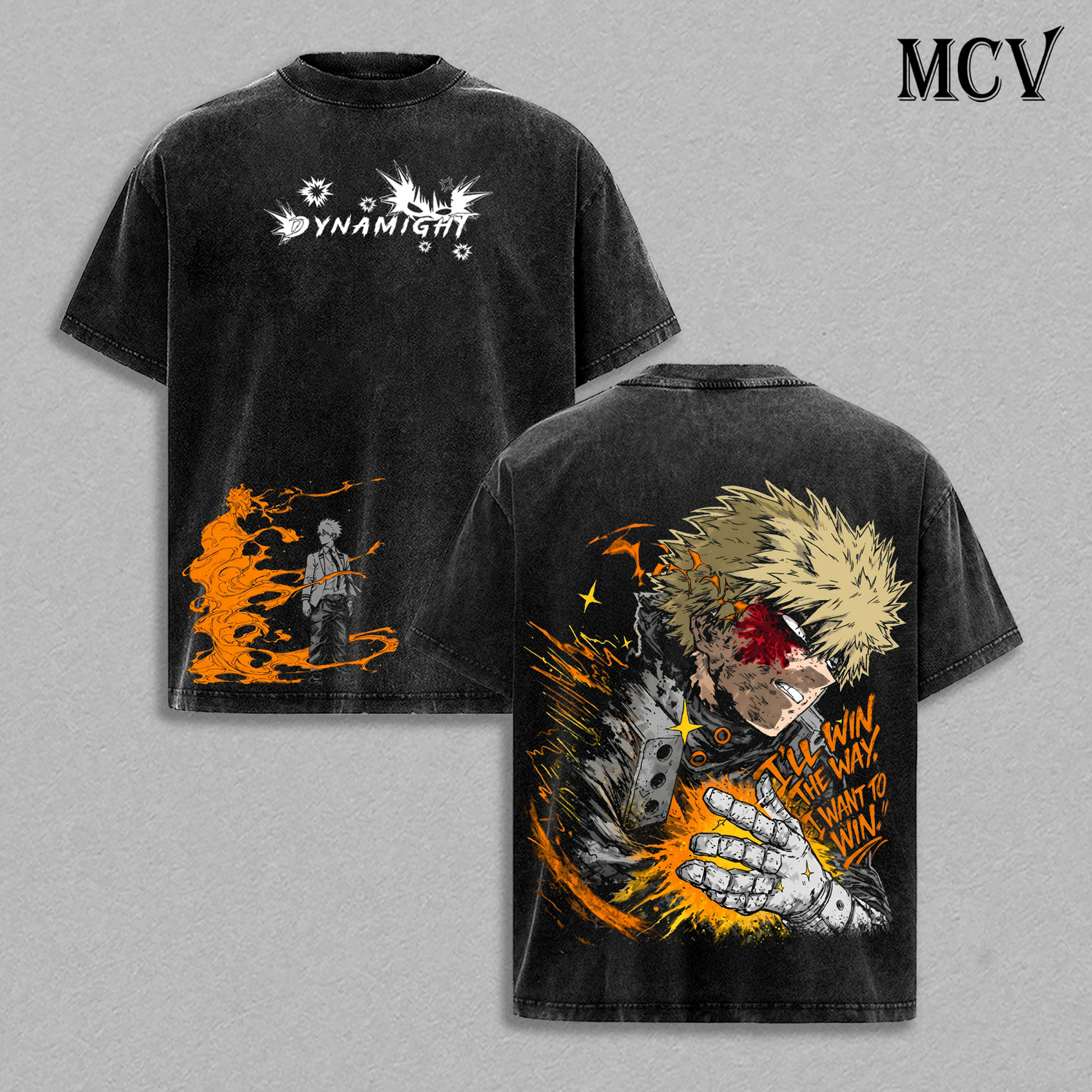 Katsuki Bakugo T-Shirt, My Hero Academia Anime Tee, Explosion Power Graphic Vintage Washed Tee