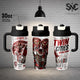 Twin Cities Real Steel Insulated Stainless Steel Tumbler – 17oz, 24oz, 30oz Double Wall Vacuum Travel Coffee Mug with Leak-Resistant Lid | Two-Headed Boxing Robot Gift for Fans, Gym, Office & Everyday Use