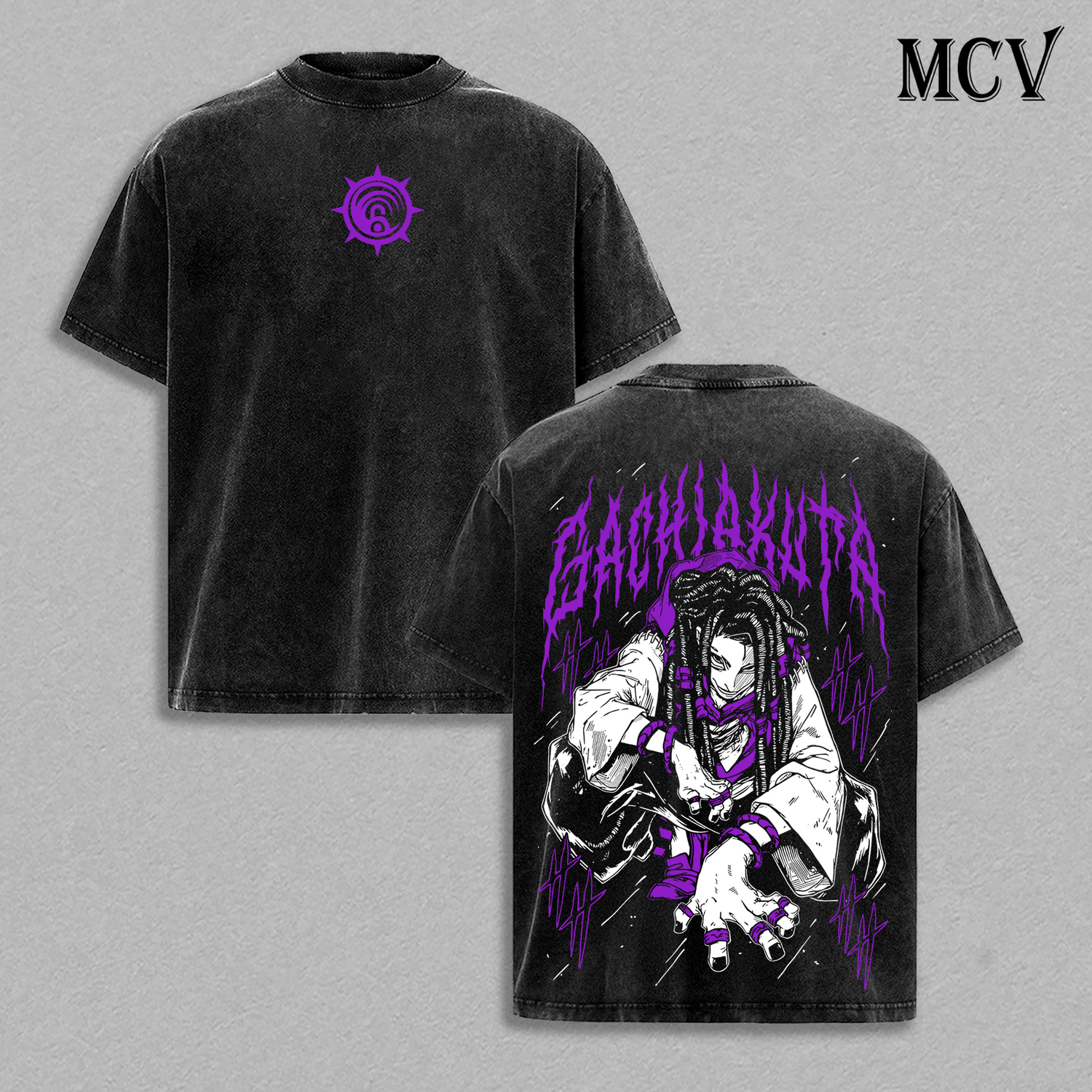 Jabber Gachiakuta T-Shirt, Chaos Villain Anime Tee, Grunge Street Graphic Vintage Washed Tee