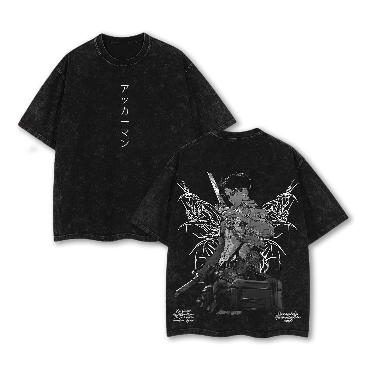 Levi Ackerman x Attack on Titan Washed Vintage Oversized T-Shirt