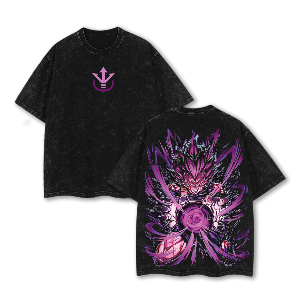 Retro Vintage Limited Vegeta Ego - Dragon Ball Super Anime Double Printed Oversize Anime Manga Acid Washed Lightweight Cotton T-Shirt