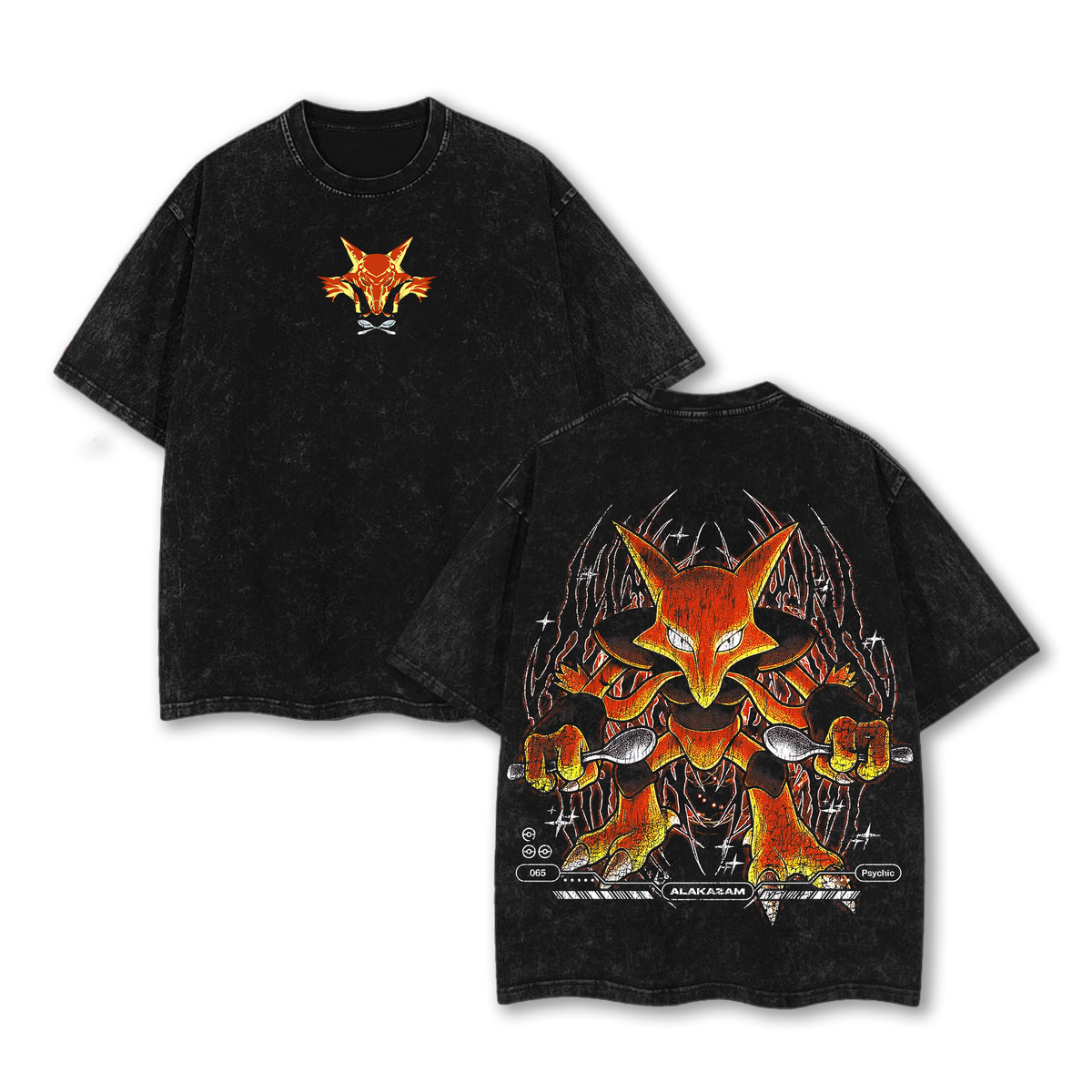 Alakazam  Pokemon Washed T-Shirt