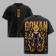 Son Gohan Super Saiyan 2 Vintage Washed Heavyweight Cotton T-Shirt, Dragon Ball Z SSJ2 Anime Graphic Tee, Double Sided Oversized Streetwear Shirt, Retro Manga Unisex Fan Gift