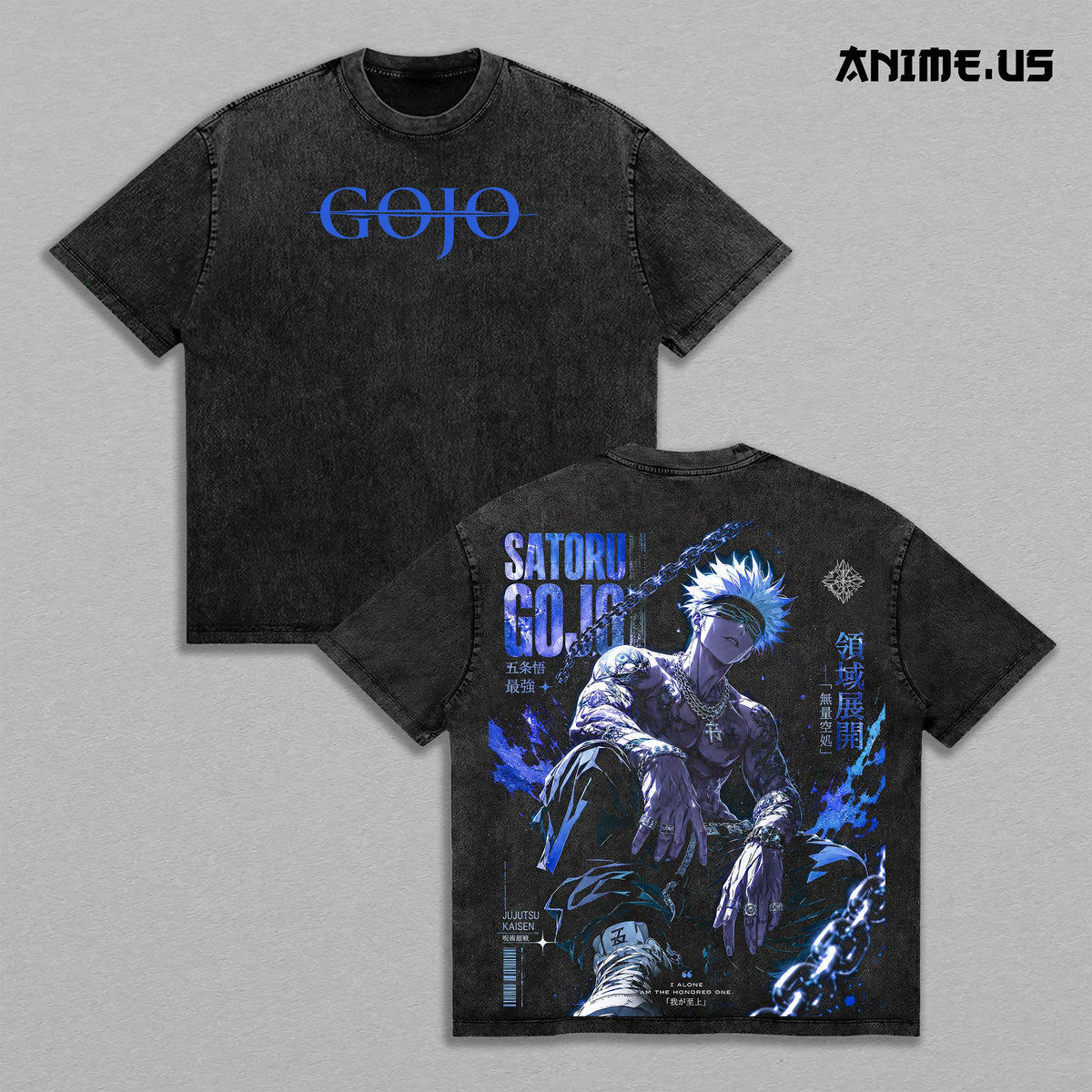 Satoru Gojo Jujutsu Kaisen Honored 1 Anime Graphic Vintage Shirt, Limitless  Unlimited Void Strongest Sorcerer Double Printed Tee Heavyweight Cotton Streetwear