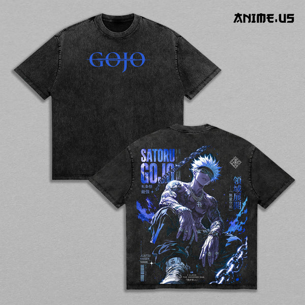 Satoru Gojo Jujutsu Kaisen Honored 1 Anime Graphic Vintage Shirt, Limitless  Unlimited Void Strongest Sorcerer Double Printed Tee Heavyweight Cotton Streetwear