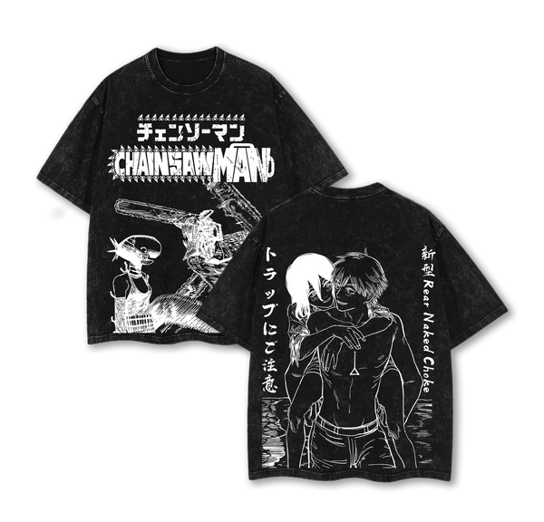 Denji x Reze Chainsaw Man Tee Washed