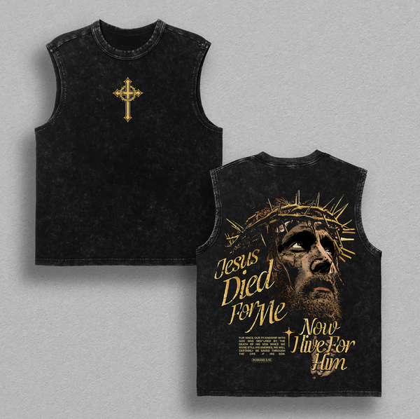 Jesus Died For Me - Jesus Crown of Thorns - Christian Vintage Washed T-Shirt / Sweatshirt / Hoodie | God Apparel Tee, Easter T-Shirt, Jesus T-Shirt, Easter Streetwear, Christian Apparel Graphic Tees, Gym Pump Cover