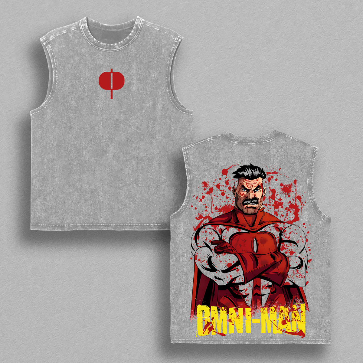 Omni Man x Invincible  , Comics T-Shirt, TV Show Comics Washed T-shirt Heavyweight Cotton, Unisex Shirt Streetwear Tropical graphic tshirt