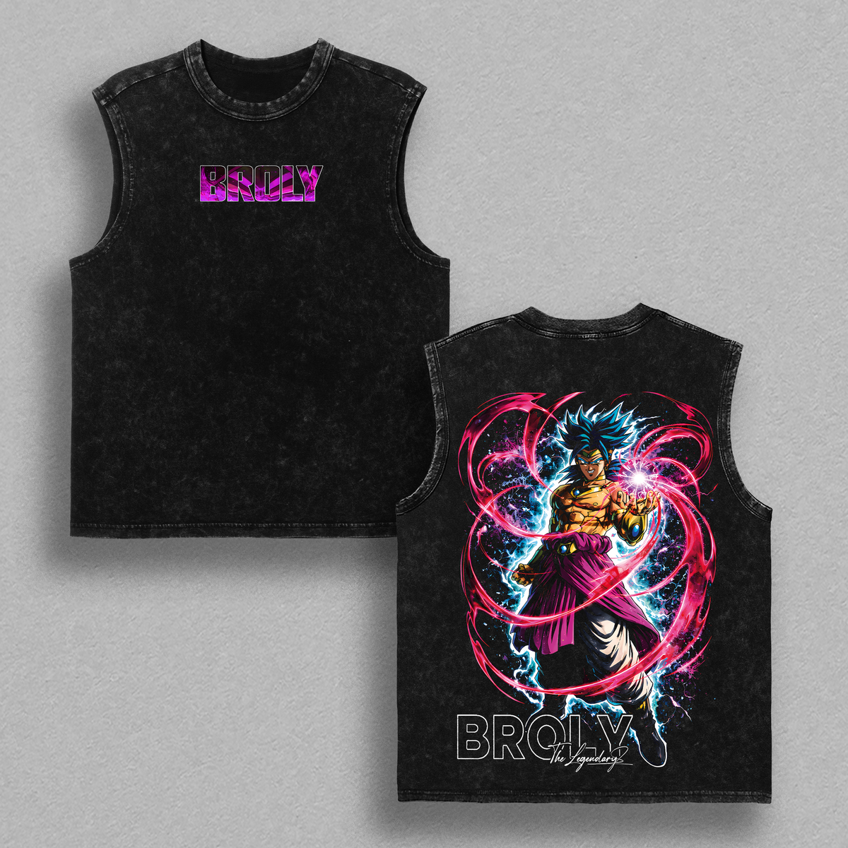 Broly DBZ Graphic Tee Vintage Washed Shirt Unisex Streetwear Anime Shirt Legendary Super Saiyan Broly Tee DBZ Anime T Shirt Gift for Dragon Ball Fans