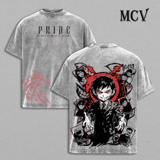 Pride Homunculus Fullmetal Alchemist Washed T-Shirt, Vintage Anime Oversized Tee