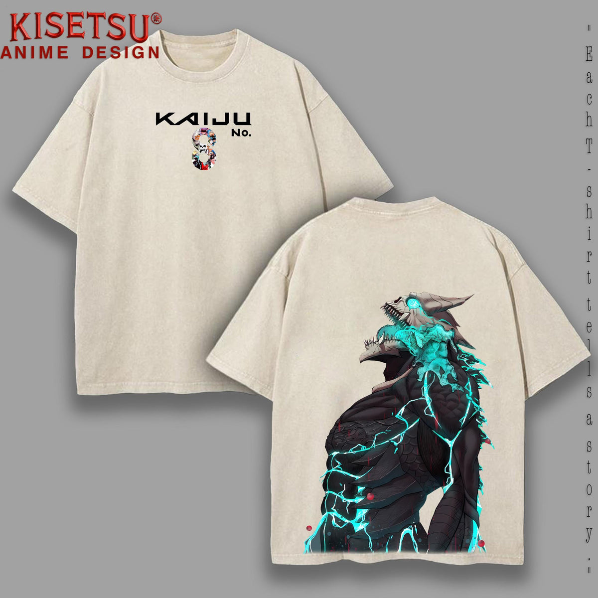 Limited Kaiju No. 8 Anime Double Printed Oversize Lightweight Acid Washed Tee anime lover, anime merch
