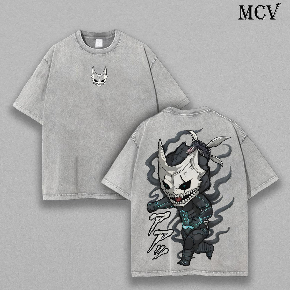 Kaiju No. 8 Chibi Tee – Vintage Washed Anime T-Shirt, Oversized Graphic Tee, Soft Cotton Manga Streetwear, Retro Japanese Aesthetic, Unisex Casual Outfit, Gift for Kaiju No. 8 Fans
