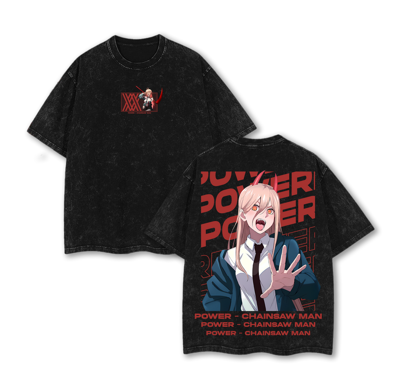 Power Chainsaw Man T-Shirt Washed Vintage
