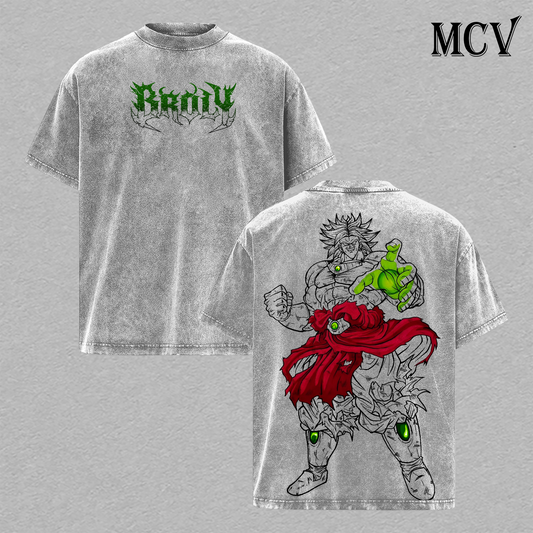 Broly T-Shirt, Dragon Ball Anime Tee, Legendary Super Saiyan Graphic Vintage Washed Tee