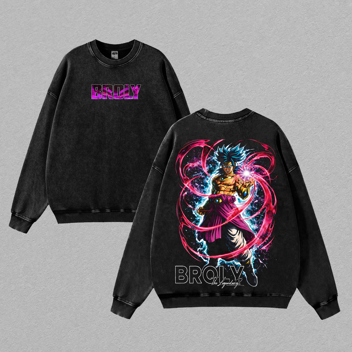 Broly DBZ Graphic Tee Vintage Washed Shirt Unisex Streetwear Anime Shirt Legendary Super Saiyan Broly Tee DBZ Anime T Shirt Gift for Dragon Ball Fans