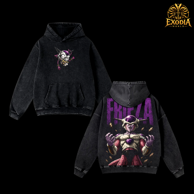 Frieza DBZ Vintage Washed T-Shirt - Anime Graphic Tee Galactic Emperor Villain Manga Oversized Streetwear Top Cotton Tshirt Classic Menswear Clothes Apparel Gift for DBZ Fans Men & Women