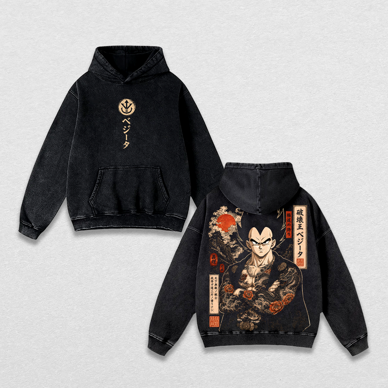 Prince of All ''Saiyans'' DBZ Vintage Washed Graphic T Shirt, DBZ Anime Tee, DBZ Manga Oversized Heavyweight Cotton Shirt, Japanese Streetwear Unisex, Retro Graphic Tee, Gift for DBZ Fans