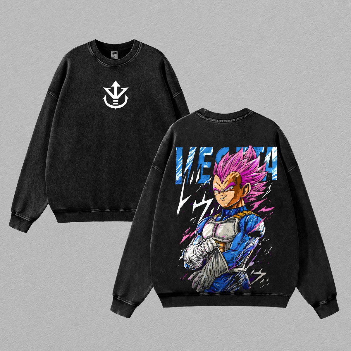 Elite Saiyan Warrior Vintage Washed T-Shirt, DBZ Inspired Power Graphic Tee, Oversized Streetwear Shirt