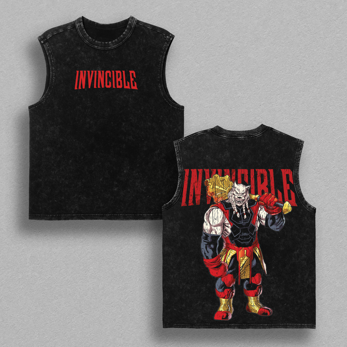 Battle Beast - Invincible War Washed Tshirt, Comics Wash T-Shirt, TV Show Comics Washed T-shirt Heavyweight Cotton