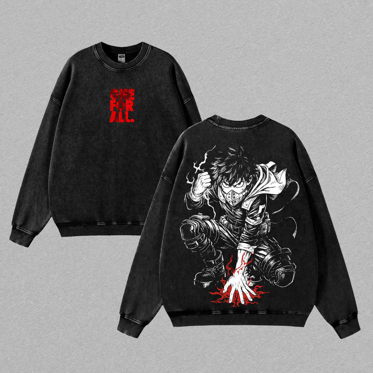 Izuku Midoriya Deku My Hero Academia Tee | Anime Manga Oversized T-Shirt | Vintage Washed Heavyweight Cotton | Hero Academia Streetwear | One For All Lightning Graphic Shirt | Otaku Core Gift for Him Her