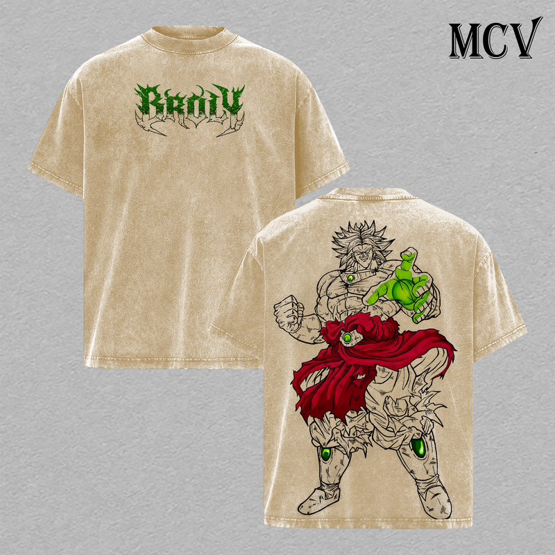 Broly T-Shirt, Dragon Ball Anime Tee, Legendary Super Saiyan Graphic Vintage Washed Tee