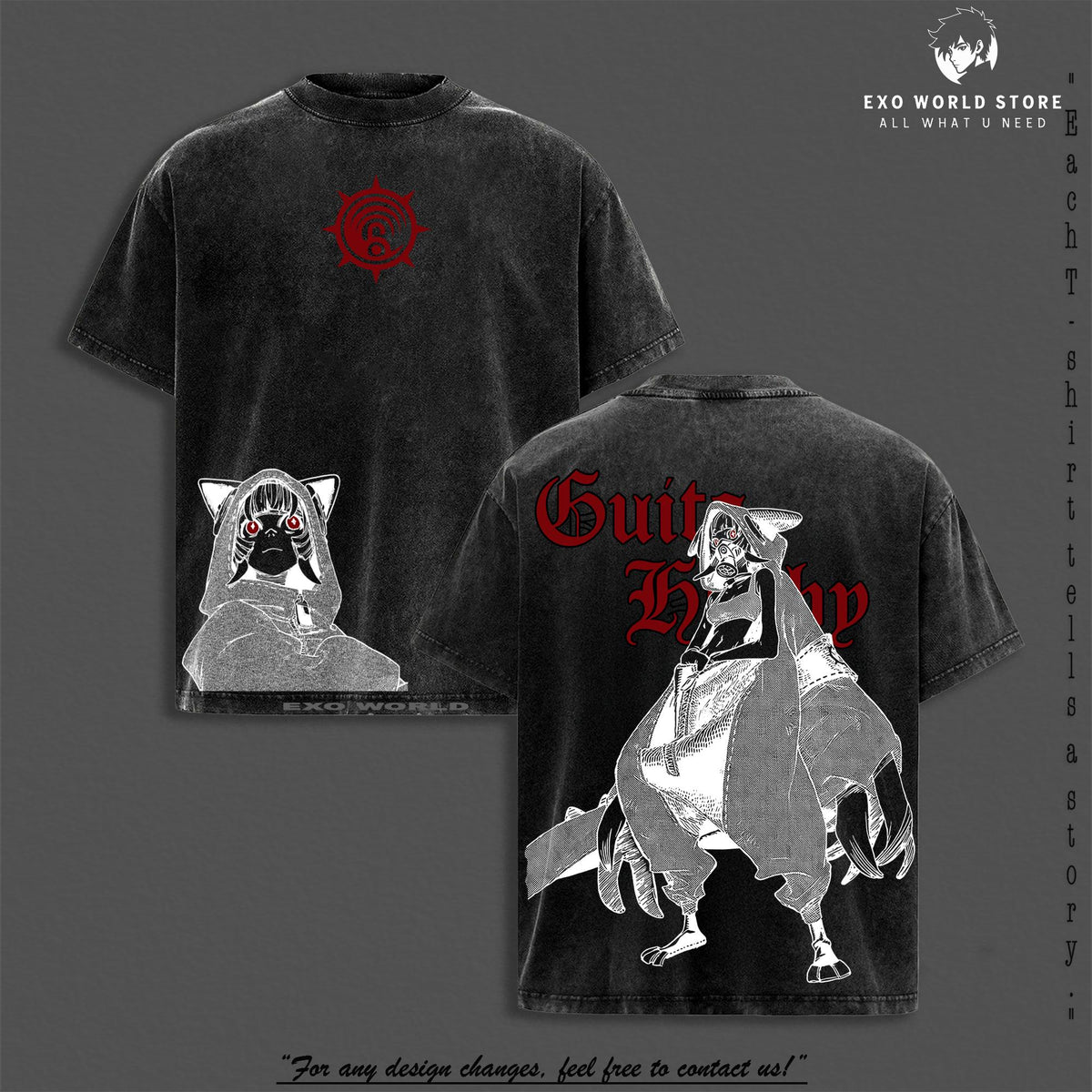 Guita Hebby Gachiakuta T-Shirt – Manga Graphic Tee – Urban Dystopia Streetwear Style – Vintage Washed Oversized Unisex Top – Anime Art Punk Bandcore Shirt Trending