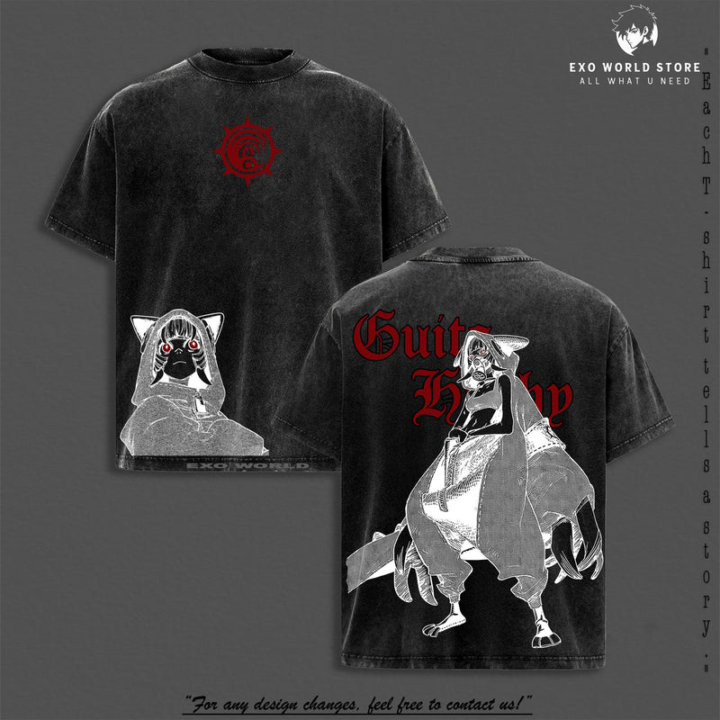 Guita Hebby Gachiakuta T-Shirt – Manga Graphic Tee – Urban Dystopia Streetwear Style – Vintage Washed Oversized Unisex Top – Anime Art Punk Bandcore Shirt Trending
