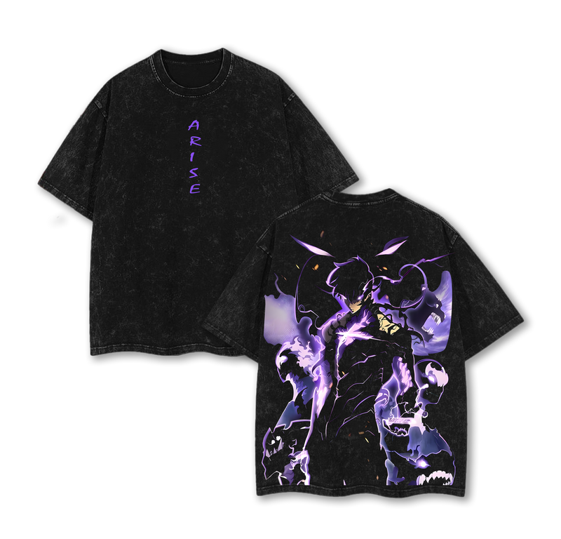Arise Sung Jin woo Shirt - Solo Leveling Tee Washed Anime