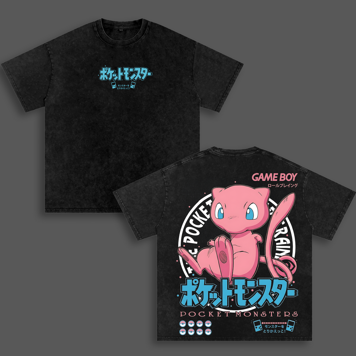 Vintage Mew Anime Graphic T-Shirt – Unisex Oversized Heavyweight Cotton Tee