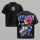 Elite Saiyan Warrior Vintage Washed T-Shirt, DBZ Inspired Power Graphic Tee, Oversized Streetwear Shirt