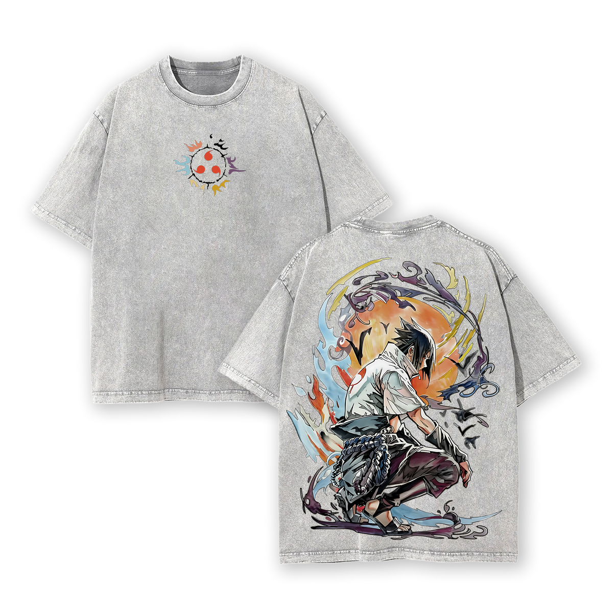 Sasuke Uchiha Vintage Washed Oversized Tee