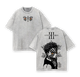 Akaza Upper Rank 3 Graphic Tee, Vintage Washed Oversized Shirt, Manga Villain Demon Slayer Cotton T-Shirt MCV Tee