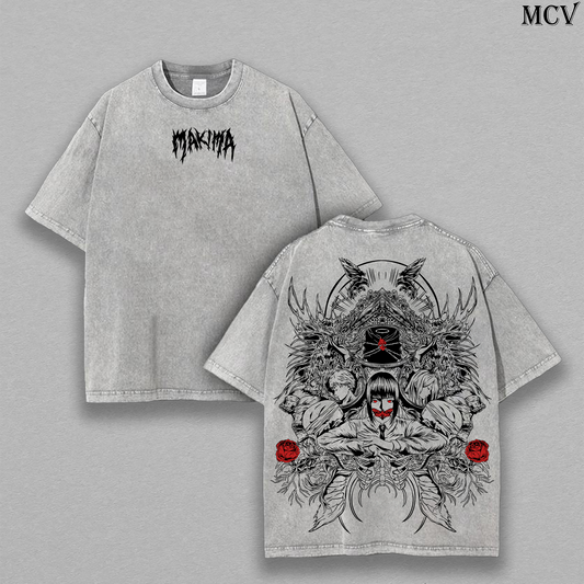 Control Devil Makima – Chainsaw Man Vintage Washed Anime Graphic T-Shirt Japanese Manga Streetwear