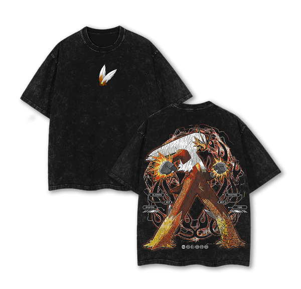 Blaziken Pokemon Washed T-Shirt
