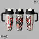 Ken Kaneki Tokyo Ghoul Tumbler 17oz 24oz 30oz, Premium Insulated Stainless Steel Travel Mug with Handle and Lid, Anime Manga Graphic Design, Reusable Coffee Water Cup, Gift for Anime Fans