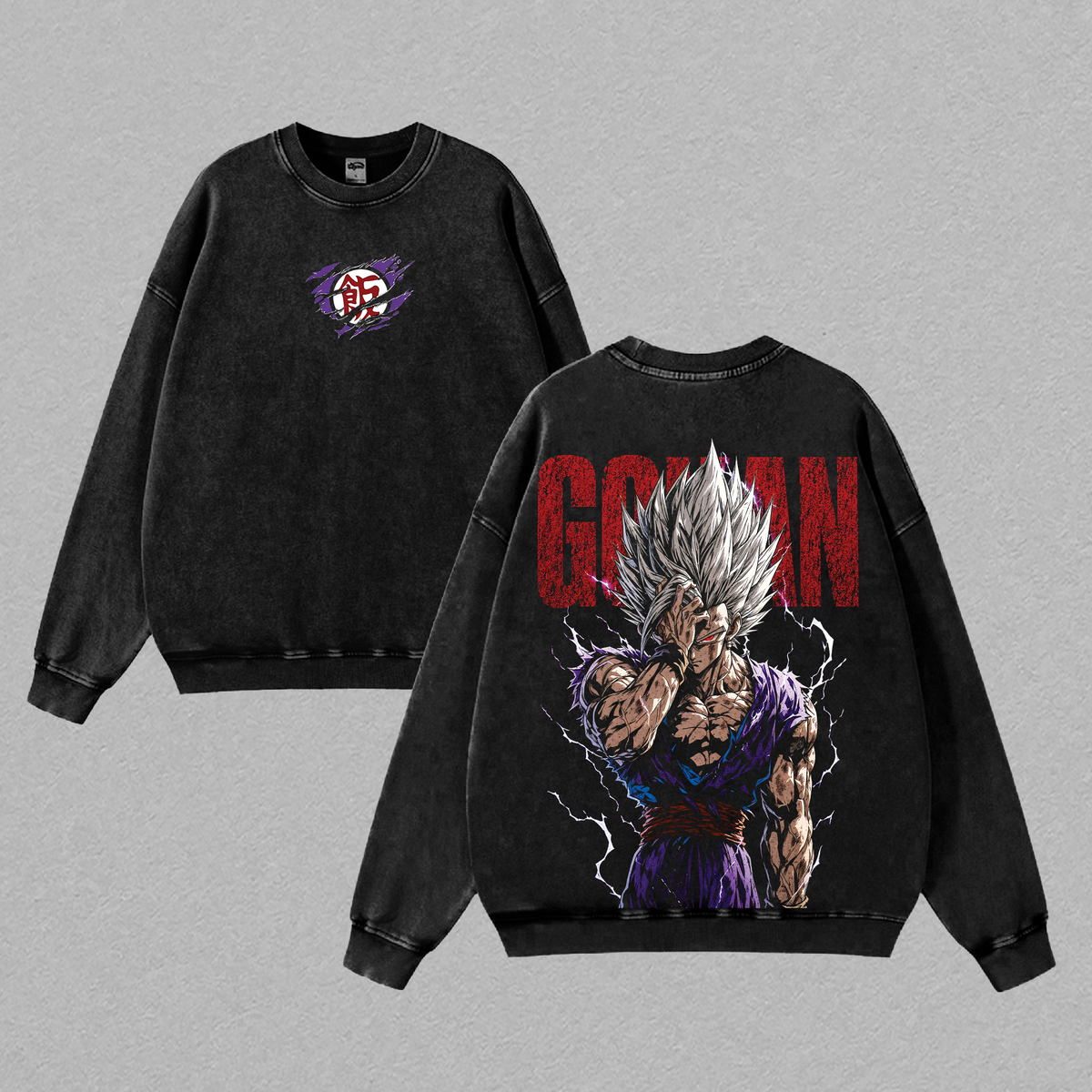 ''Gohann'' DBZ Vintage Washed T Shirt, Beast ''Gohan'' Anime Graphic Tee, Oversized Heavyweight Cotton Streetwear Top Tshirt, Gift for DBZ Fans Men & Women