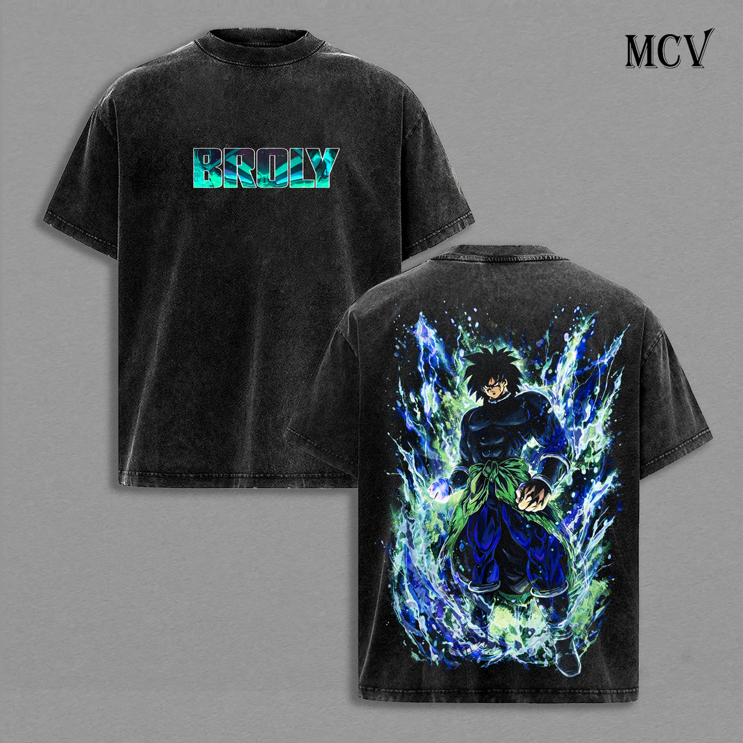 Broly Legendary Super Saiyan Vintage Washed T-Shirt, DBZ Anime Graphic Tee, Power Aura Streetwear Heavy Cotton Shirt