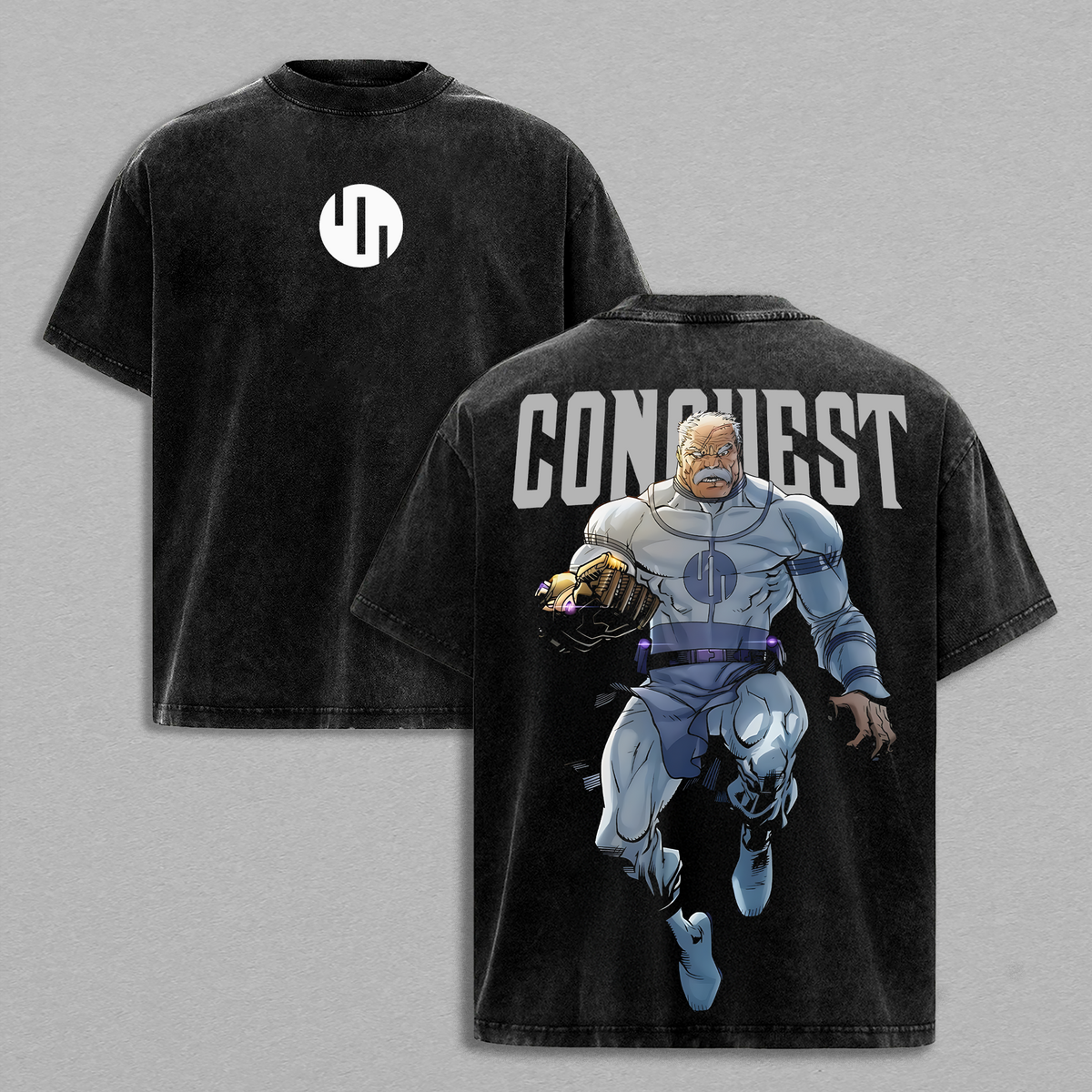 Conquest x Invincible Anime Double Printed Vintage Washed Tee