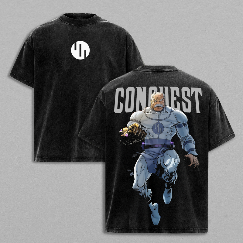 Conquest x Invincible Anime Double Printed Vintage Washed Tee