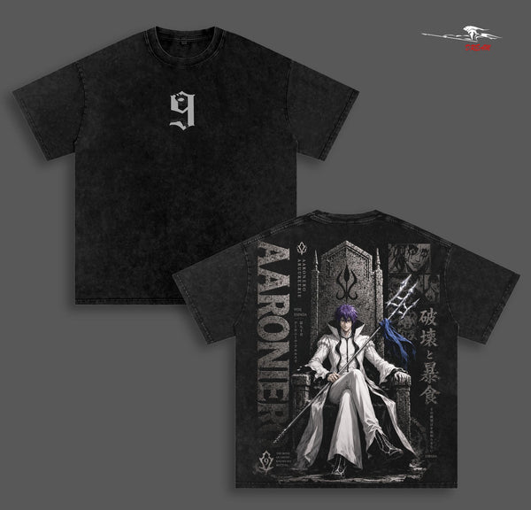 Espada Beach V7 Anime Double Printed Vintage Washed Tee Unisex Oversize Heavyweight Cotton T-shirt for Anime Fans and Lovers