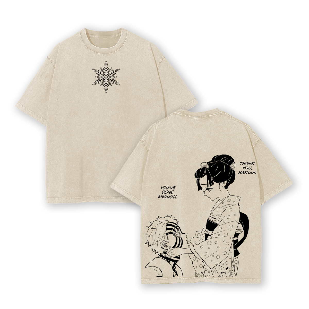 Hakuji vs Koyuki - Demon Slayer Infinity Castle Arc Anime Washed T-Shirt