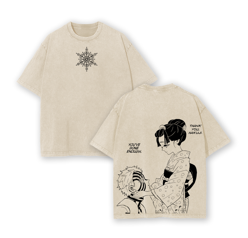 Hakuji vs Koyuki - Demon Slayer Infinity Castle Arc Anime Washed T-Shirt