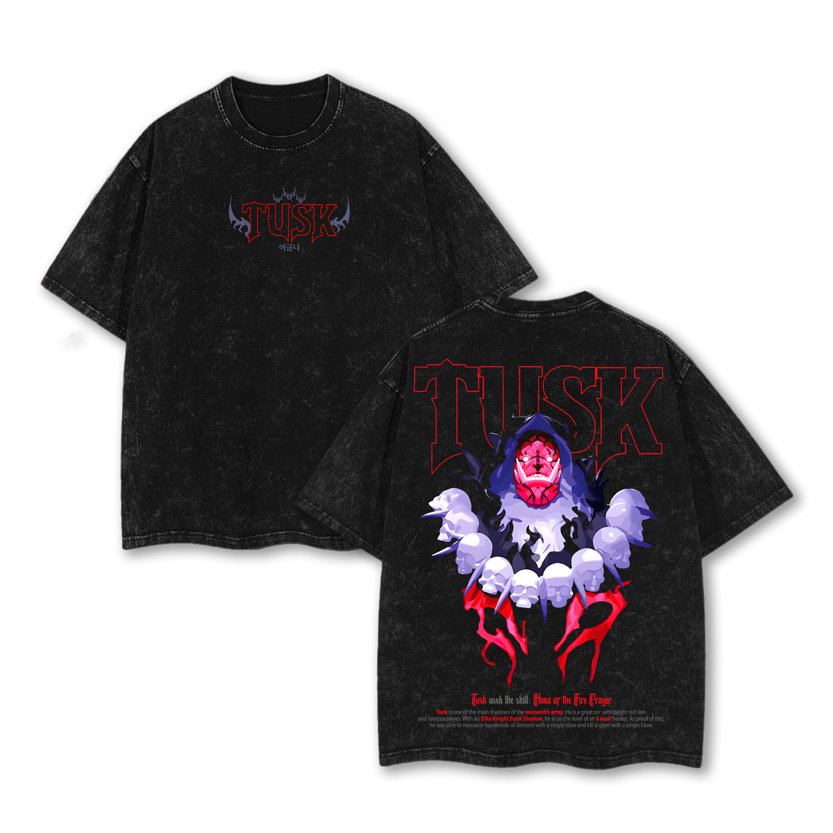 Tusk - Sung Jin Woo Solo Leveling Washed T-Shirt