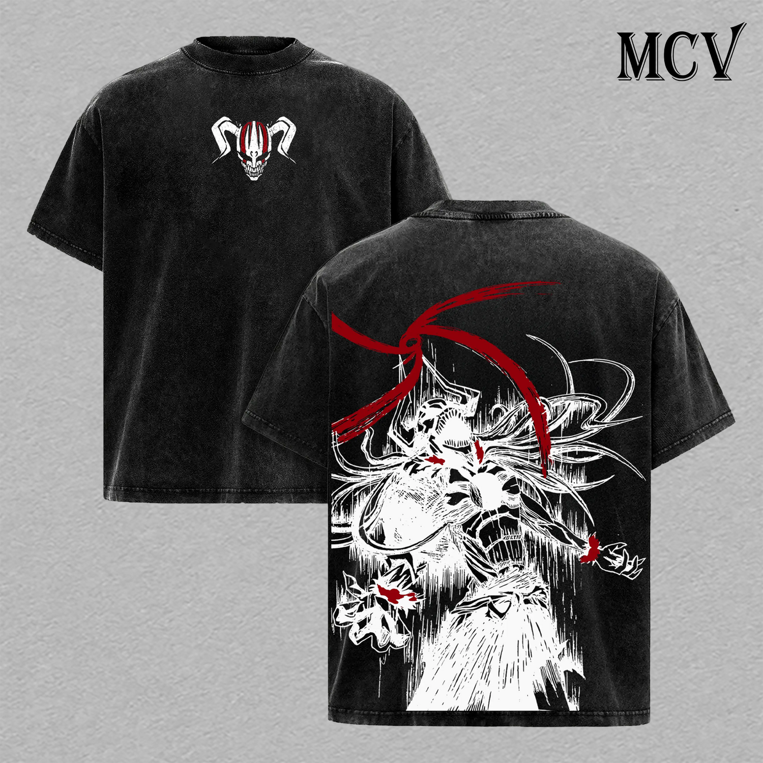 Vasto Lorde Ichigo T-Shirt, Bleach Anime Tee, Full Hollow Form Graphic Vintage Washed Tee