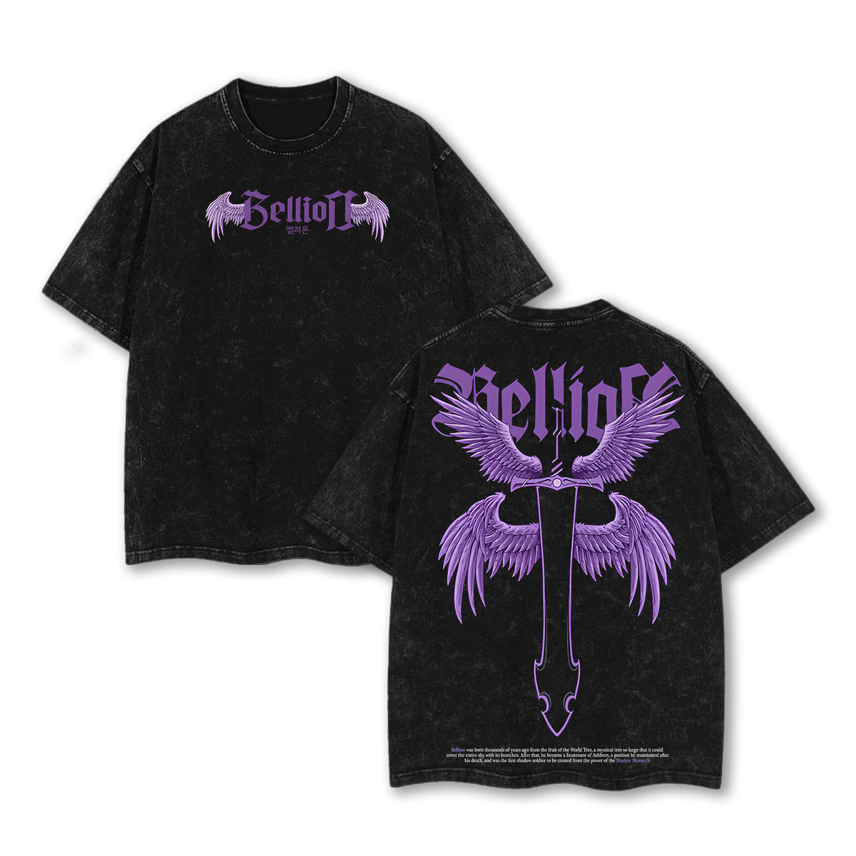 Bellion - Sung Jin Woo Solo Leveling Washed T-Shirt