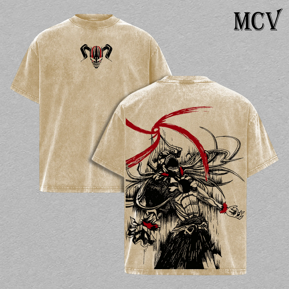 Vasto Lorde Ichigo T-Shirt, Bleach Anime Tee, Full Hollow Form Graphic Vintage Washed Tee